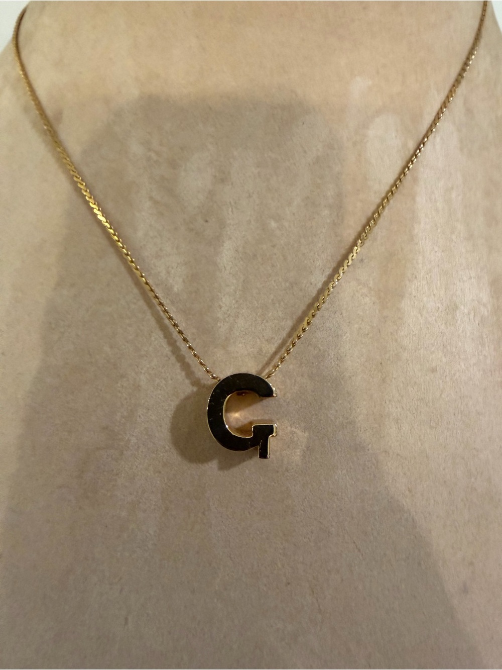 Vintage Gold-Tone Initial G Necklace